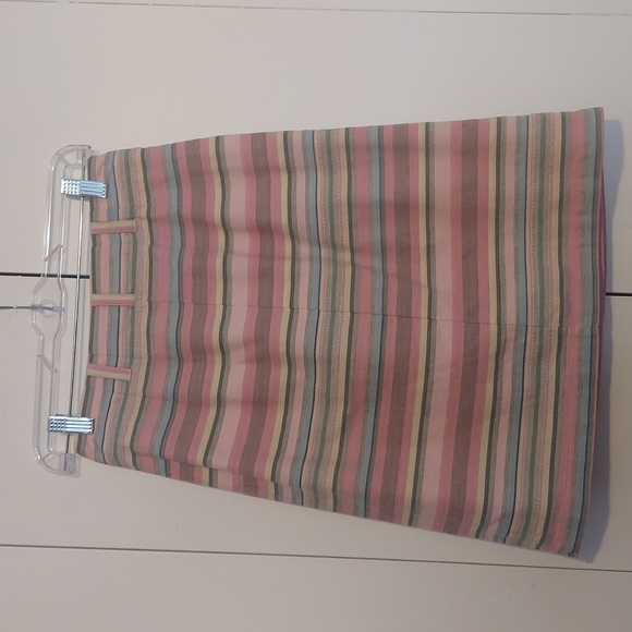 Rough Hewn Pink Multicolored Horizontal Striped Wrap Skirt Size 4 - Picture 8 of 13